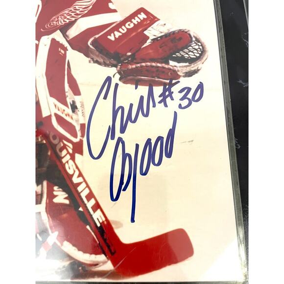 VTG Detroit Red Wings Chris OsGood #30 Hockey NFL Player Signed Autograph Plaque - Picture 4 of 13